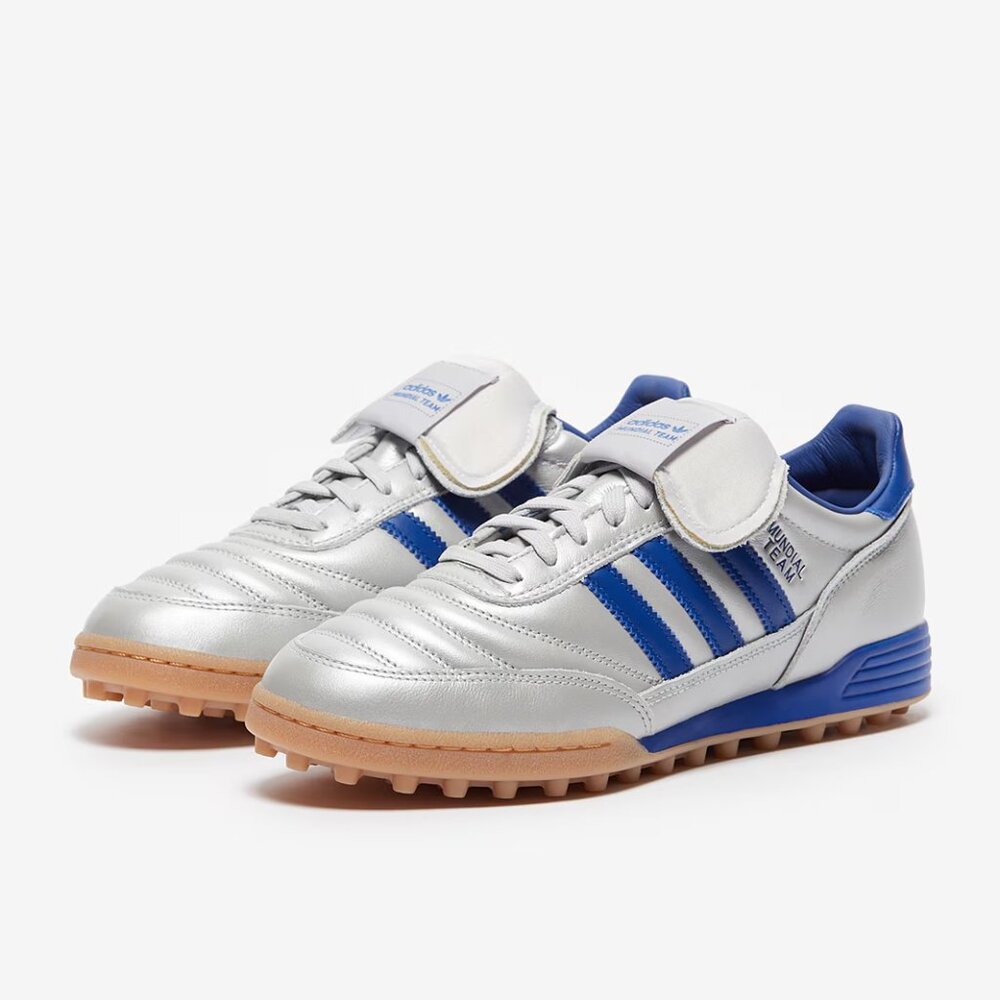 adidas Mundial Team Turf Soccer Cleats - Men's  11 / silver / blue / gum
